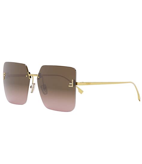 53mm square sunglasses fendi|fendi geometric rimless aviator sunglasses.